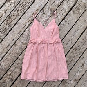 BCBG Blush dress adjustable straps w/ruffle detail